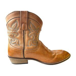 Dingo Women's 7.5 M Willie Round Toe Leather Western Cowboy Booties Boots